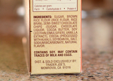 Trader Joe's Gluten Free Chocolate Chip Brownie Mix Ingredients List