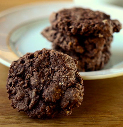 Low Fat Double Chocolate Oatmeal Cookies