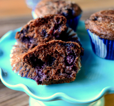 Chocolate Blueberry Muffins, interior