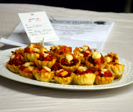 Second Prize Winner: Chorizo Spam Mini Tarts with Mango Salsa