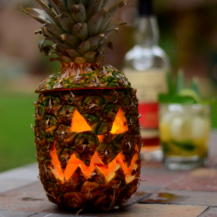 Carving a Pineapple For Halloween