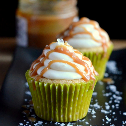 Irish Cream and Salted Caramel Cupcakes