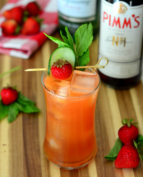 Strawberry Cucumber Pimm's Cup