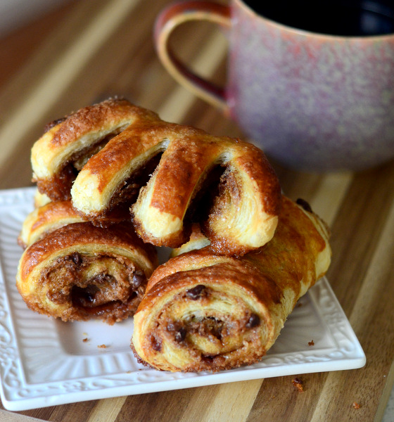 Espresso Bear Claws with Chocolate Chips