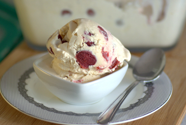 Caramelized White Chocolate & Cherry Ice Cream