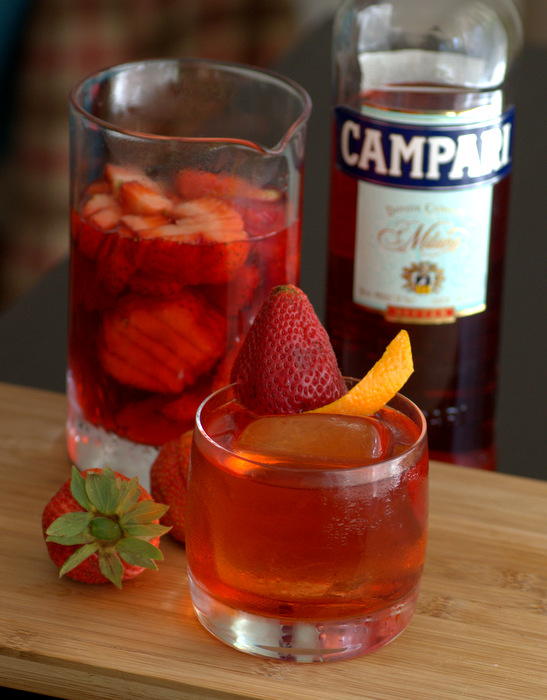 Strawberry Negroni with Strawberry-Infused Campari