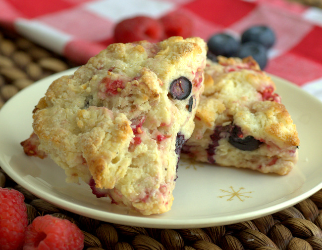 Red, White and Blueberry Scones