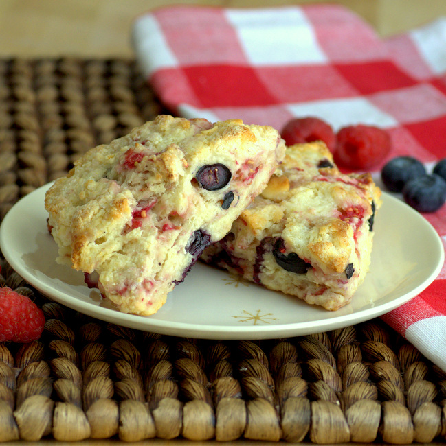 Red, White and Blueberry Scones