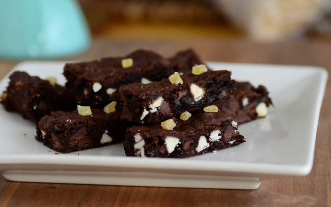 Double Chocolate Candied Ginger Cookie Bars