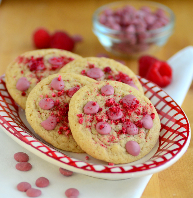 Raspberry Ruby Chocolate Chip Cookies
