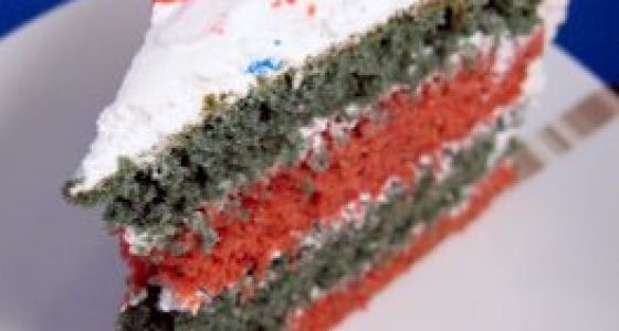 Red, White and Blue Velvet Cake