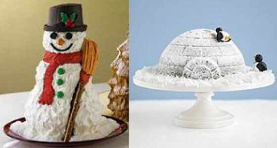 Igloo and snowman pans