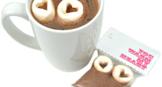 Hot Cocoa with Heart Shaped Marshmallows