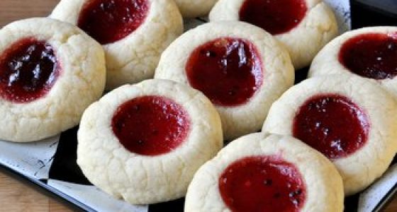 Lime and Cranberry Thumbprint Cookies