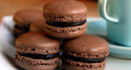Dark Chocolate Coffee Macarons