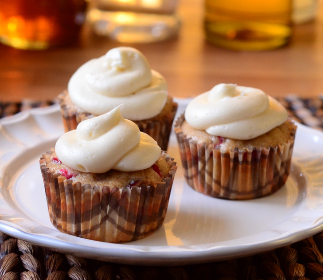 Bourbon Spice Cupcakes with Cranberries