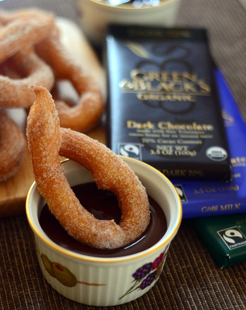 Cinnamon Churros with Green & Black's Organic Chocolate Dipping Sauces
