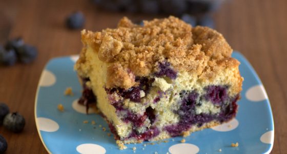 Sour Cream Blueberry Coffee Cake with Brown Sugar Streusel