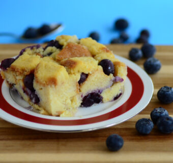 Blueberries and Cream Bread Pudding