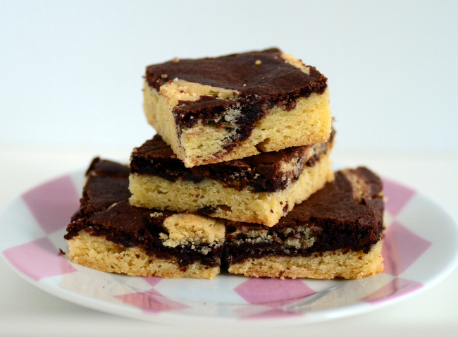 Chewy Black and White Blondies