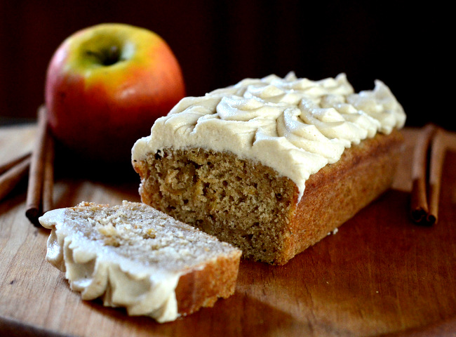 Apple Spice Bread with Cinnamon Cream Cheese Frosting